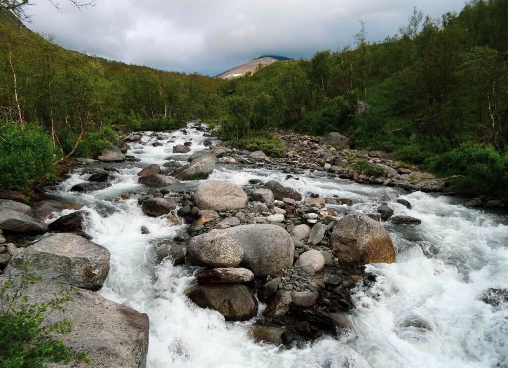 Rzeka Siellajohka w Abisko National Park
