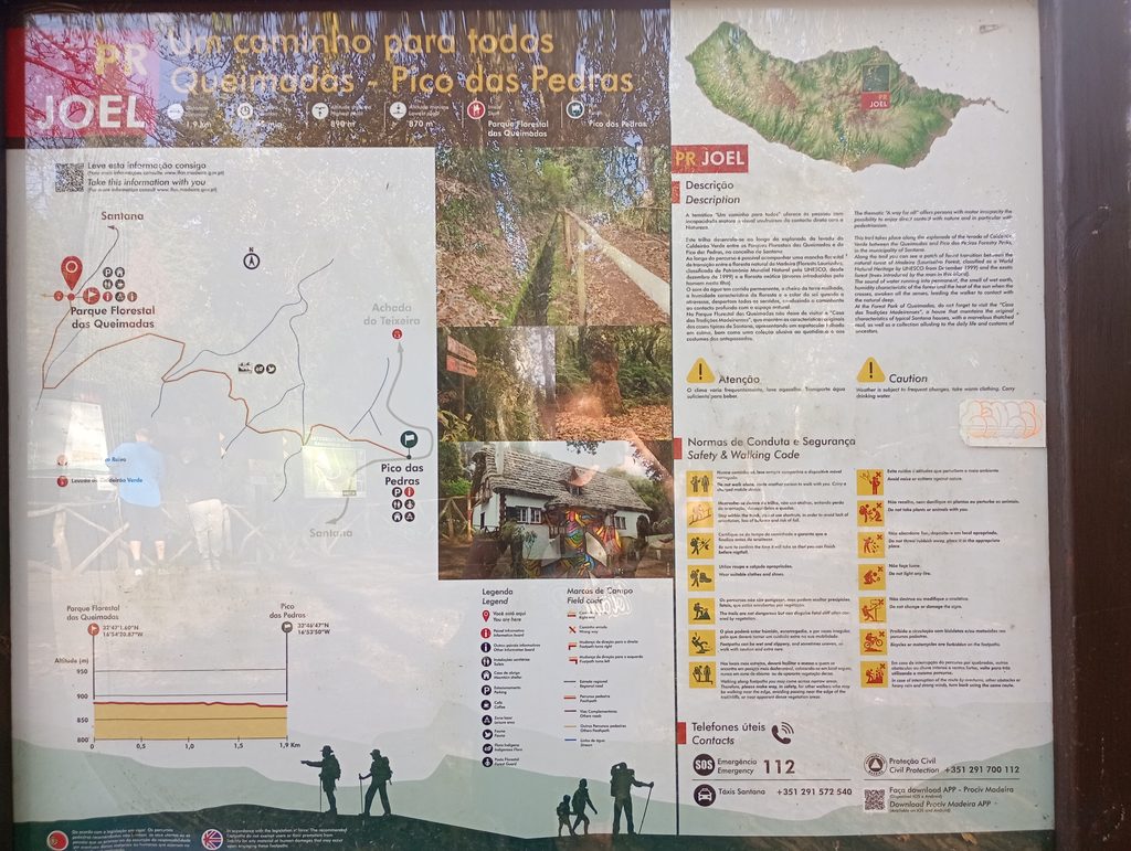 Mapa szlaku PR9.1 – Levada do Caldeirão Verde „Um Caminho para Todos”